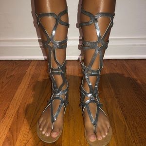 HEART SOUL CLEOPATRA TALL CAGED GLADIATOR SANDALS
